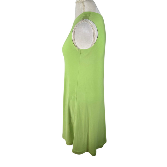 Norma Kamali Gemini Green Swing Dress Seamless Sleeveless Pockets Beachy Size S - Picture 7 of 9